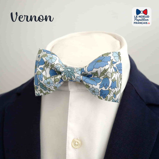 noeud papillon liberty bleu