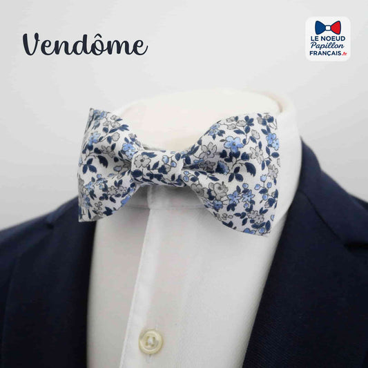 noeud papillon bleu gris