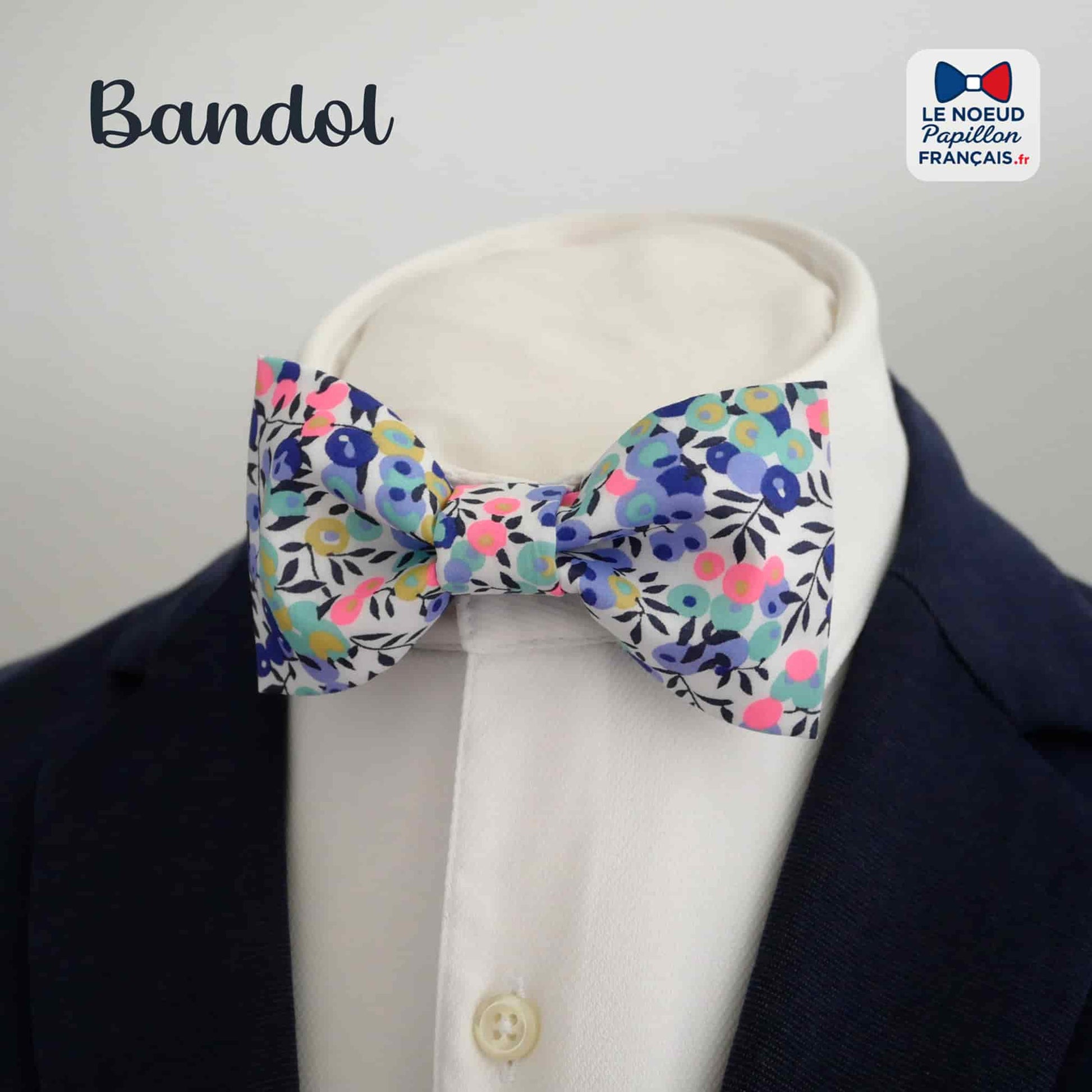 Noeud papillon liberty violet rose moderne