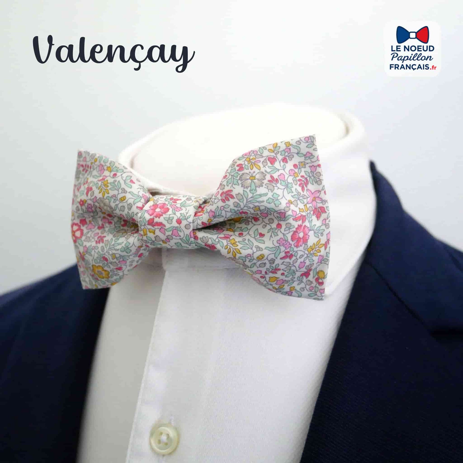 Noeud papillon liberty vert rose