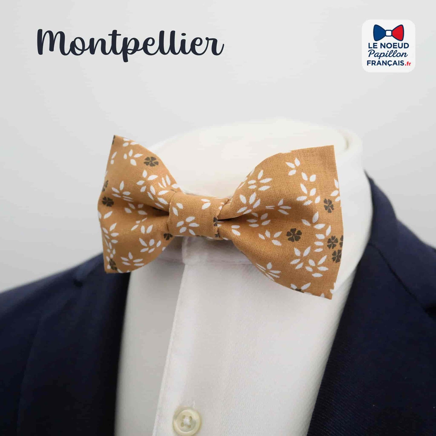 noeud papillon sable motif végétal