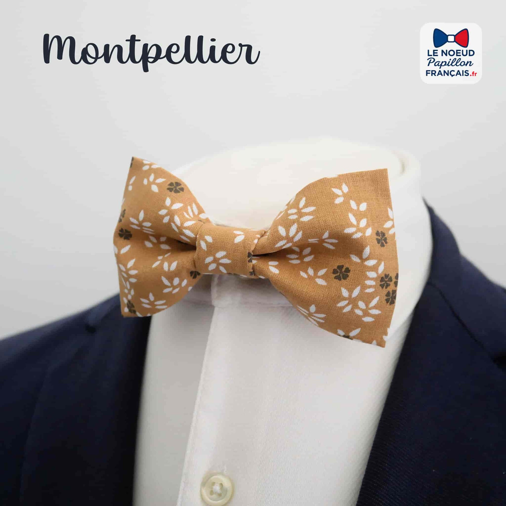 noeud papillon sable motif végétal