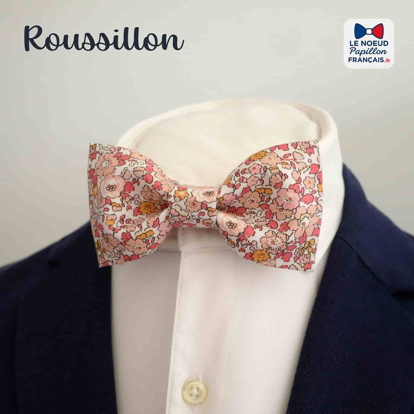 noeud papillon peche corail rose