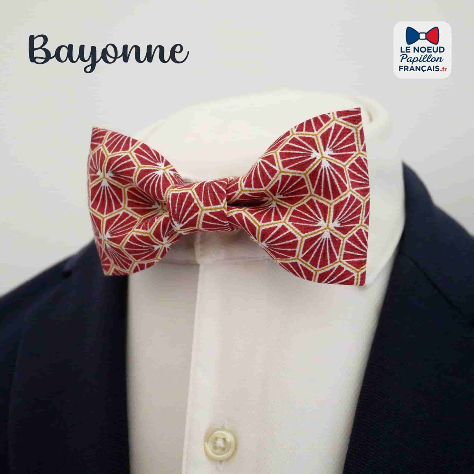 Noeud papillon rouge blanc