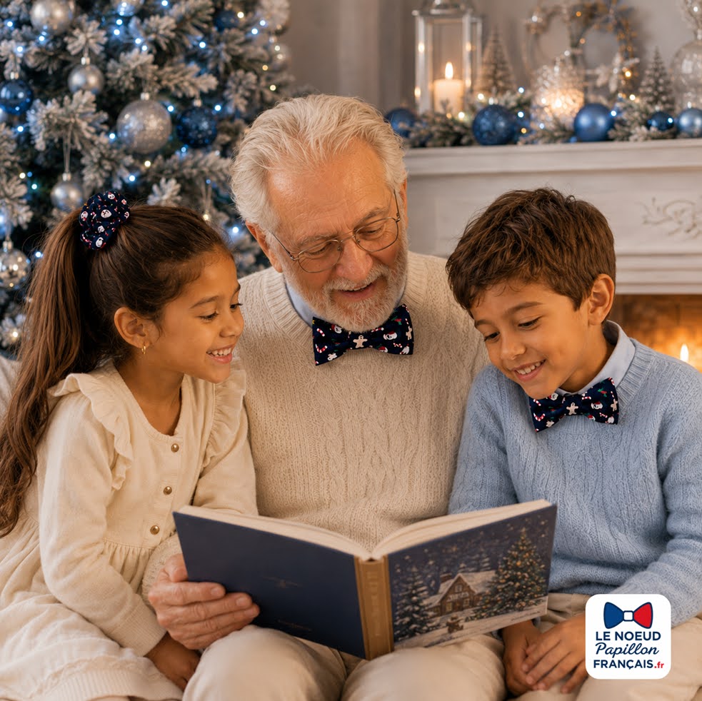 Noeud papillon Noel bleu - "Vive le vent" - Edition limitée de Noel