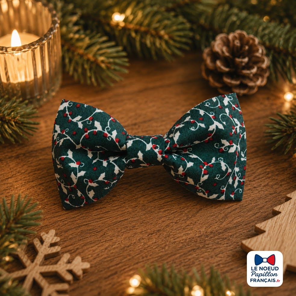 Noeud papillon Noel vert - "Mon beau Sapin" - Edition limitée de Noel