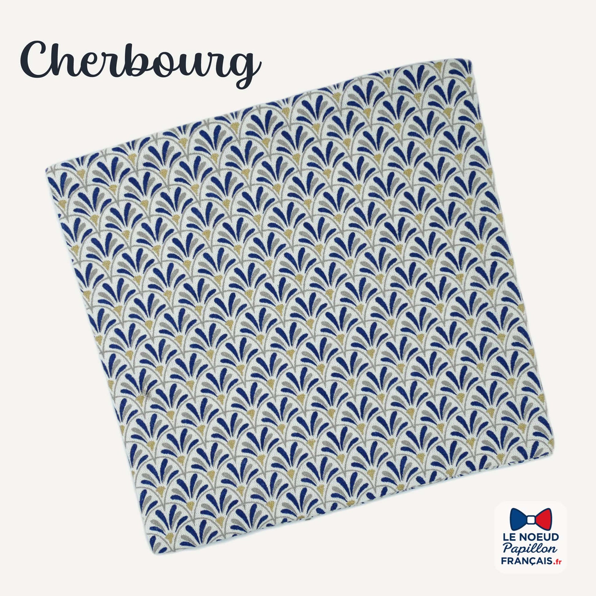 Pochette de costume bleu doré