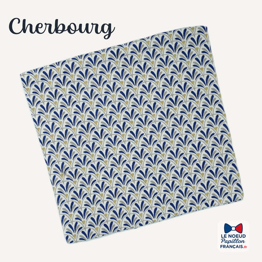 Pochette de costume bleu doré