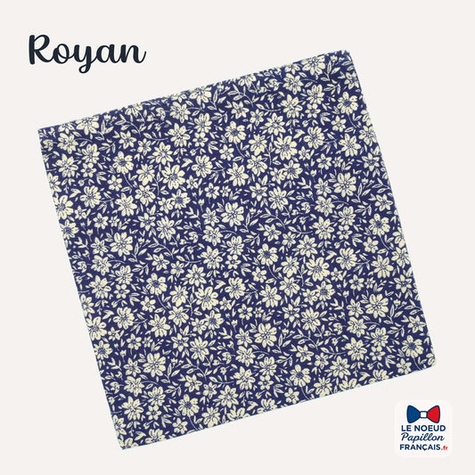 pochette bleu fleuri ecru