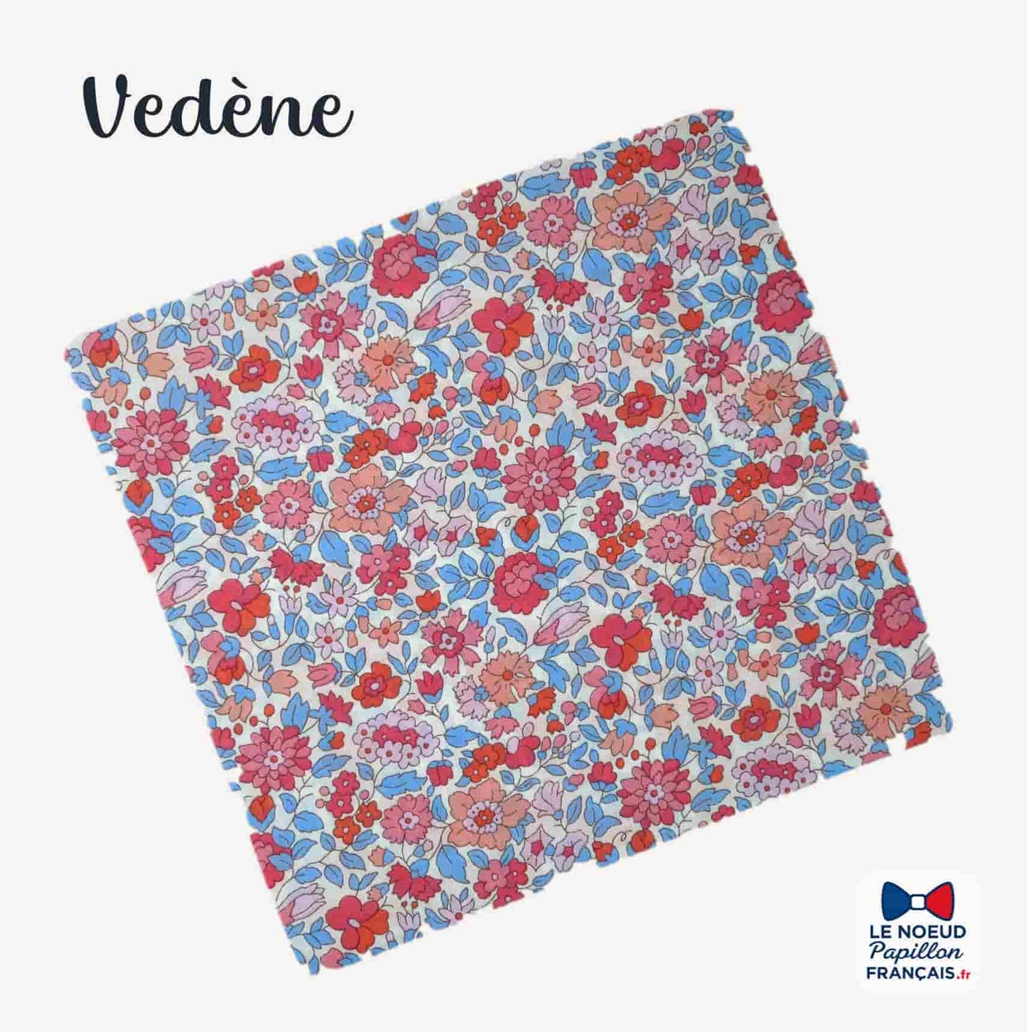 Pochette de costume fleuri bleu rouge