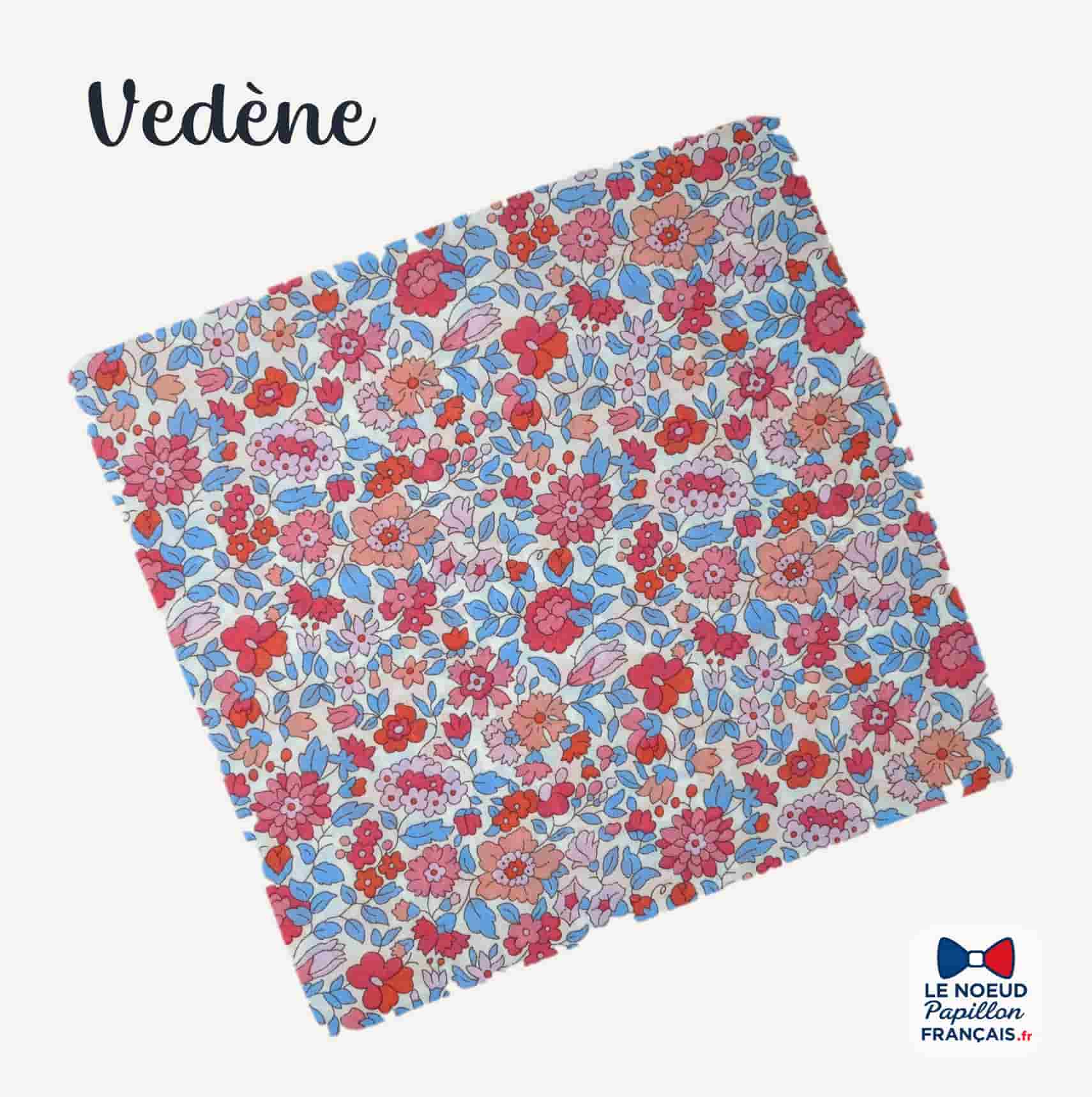 Pochette de costume fleuri bleu rouge