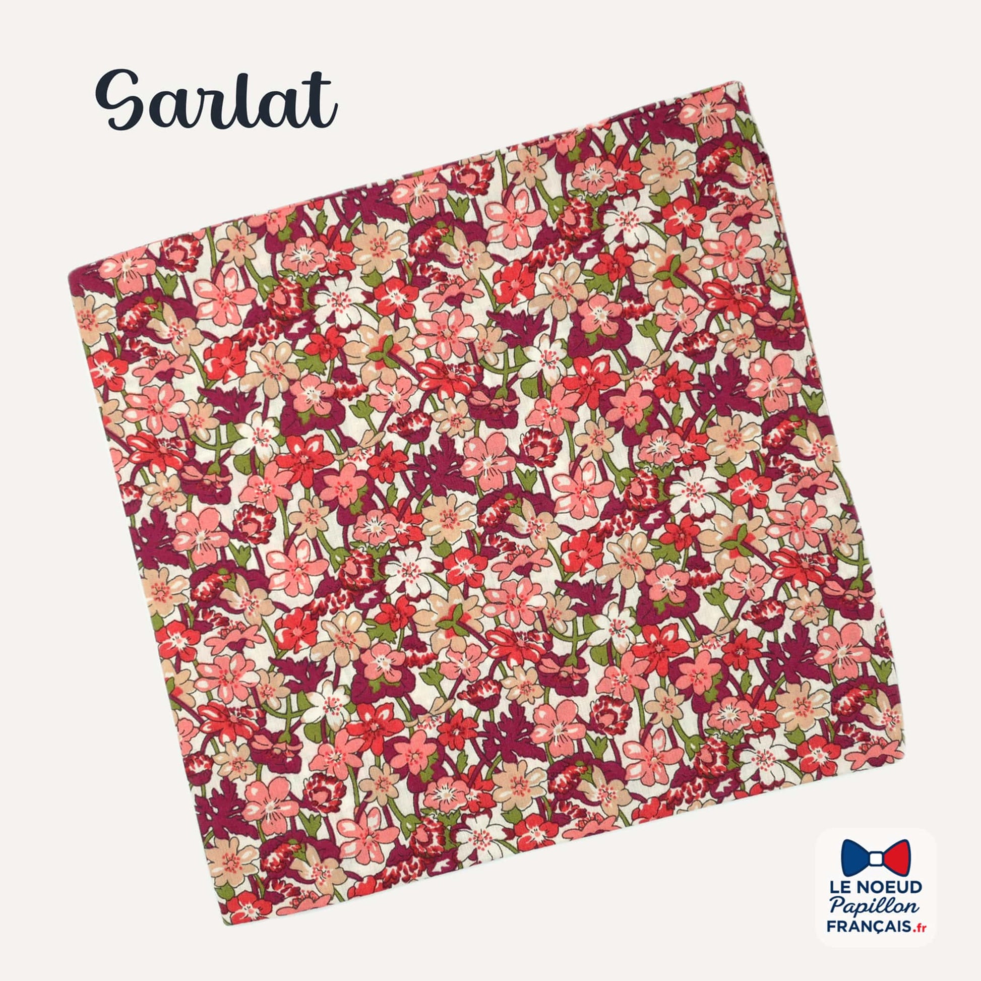 pochette de costume rouge fleuri