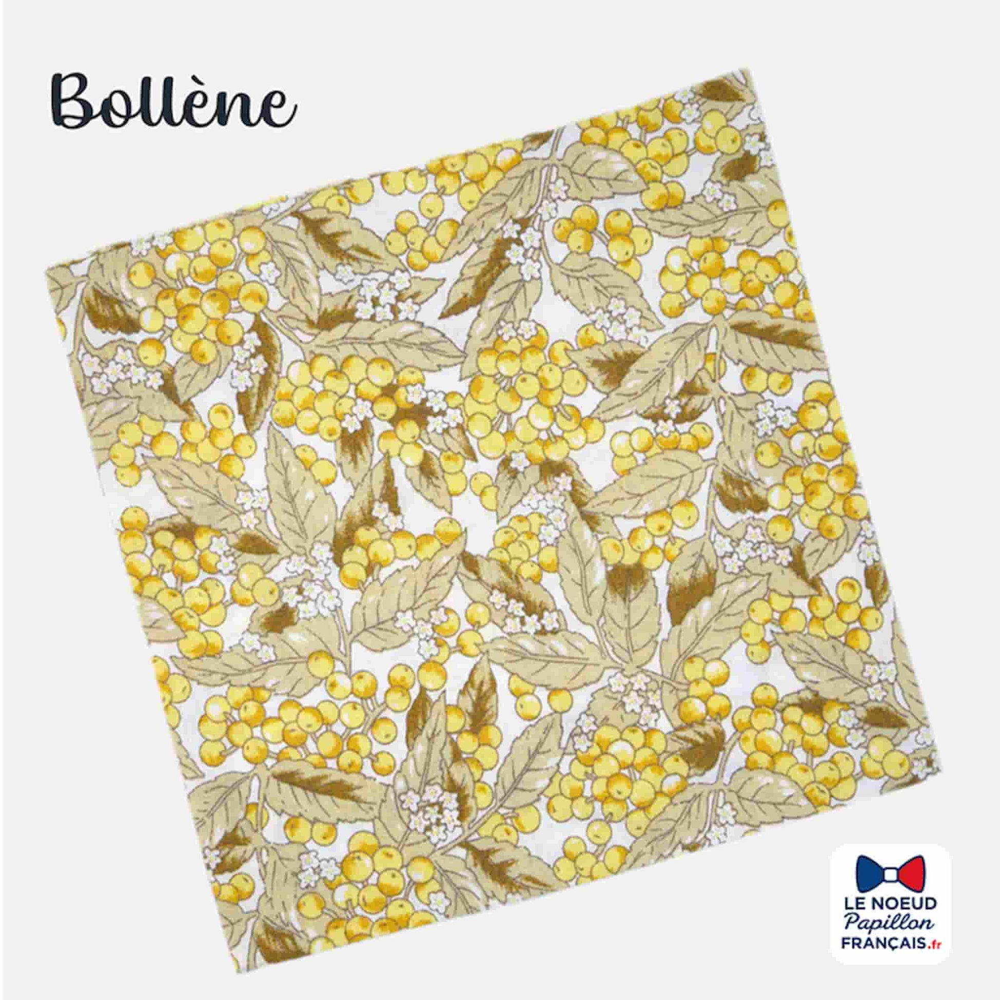 Pochette de costume jaune fleuri