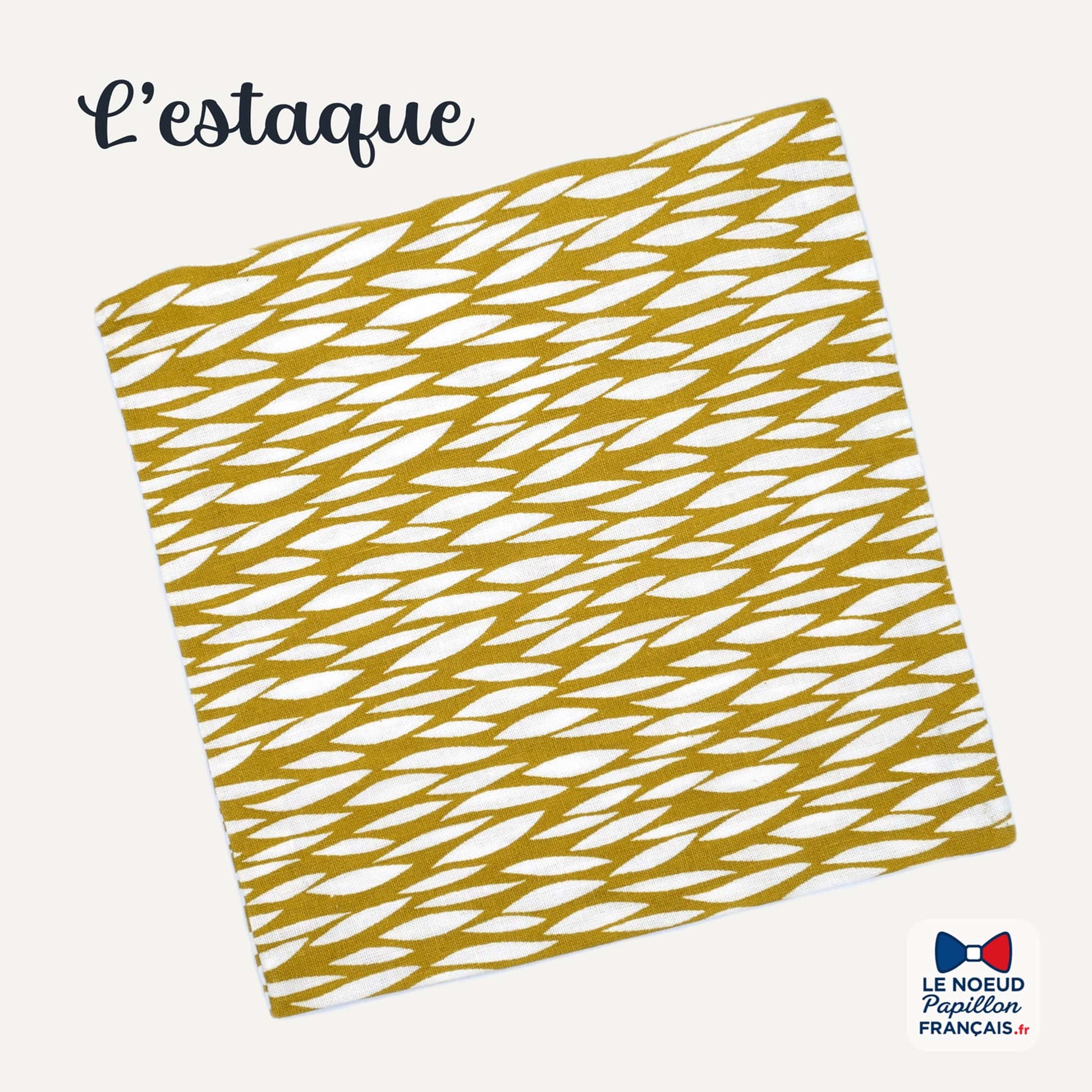 pochette de costume jaune moutarde géométrique