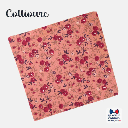 pochette de costume rose fleuri