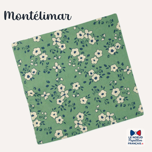 pochette de costume vert fleuri