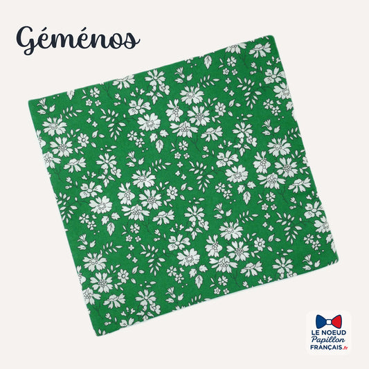 pochette de costume vert fleuri