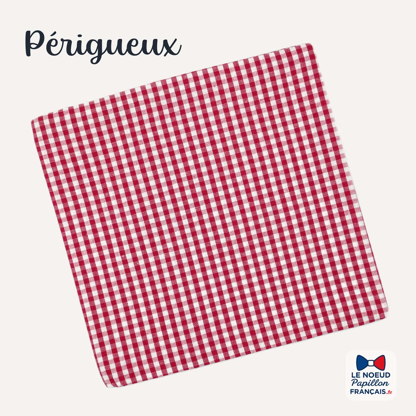 Pochette de costume vichy carreaux rouges